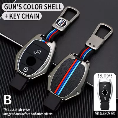 Metal For Mercedes Benz A B C E G Class AMG Fob Key Bag Case Cover Shell Black • $36.62