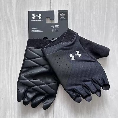Under Armour Training Gloves Women Black Size XL Leather Fingerless BNWT • £19.99