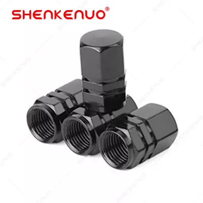 4PC BLACK Aluminum Tire/Rim Valve Stem/Wheel Dust Cover Caps US Stock • $7.79