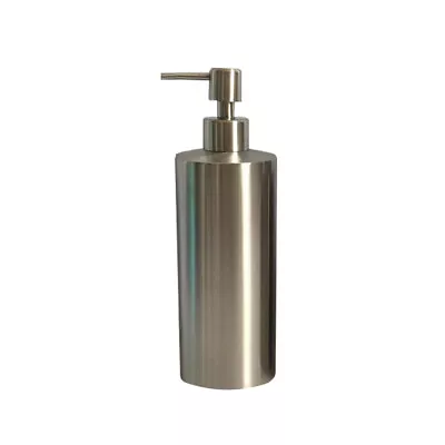  Hand Wash Bottle Soap Pump Stainless Steel Cylindrical Kitchen Lotion Dispenser • £12.38