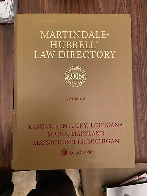 Martindale Hubbell Law Directory Volume 6 Lawyers 2006 Legal Display Book • $17.99
