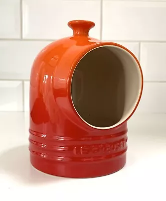 LE CREUSET Stoneware Salt Pig Volcanic Orange 0.3L/12oz Excellent Discontinued • £50