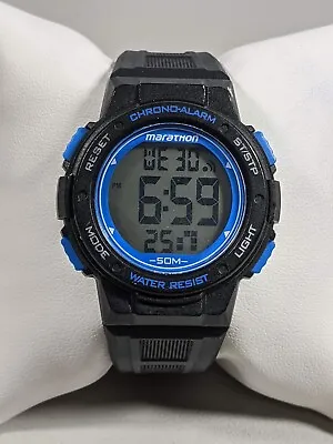 Marathon Digital Day Date Timer Alarm Light Up Black Band Watch 38 Mm Case • $17.49