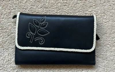 £3.99 • Buy Jane Shilton Genuine Leather Black Purse Wallet Detail 