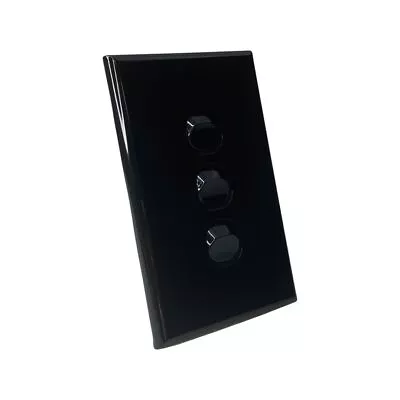 Three Gang Black Wall Plate Light Switch • $9.95