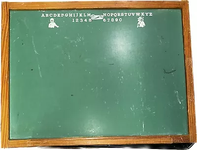 Cass Toys Chalkboard Green Wall Oak Chalk Tray  Alphabet Numbers Animals Vintage • $50