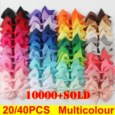 £4.99 • Buy 20/40PCS Kids Baby Girls Bow Hair Clip Children Toddler Flowers Hair Accessories