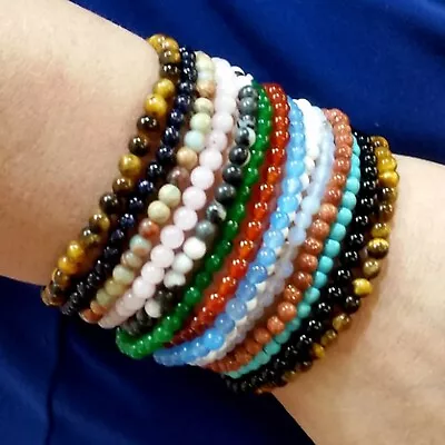 6MM Bead Handmade Natural Gemstone Balance Round Stretch Bracelet Healing Beaded • $3.15