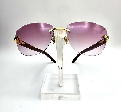 Authentic Vintage Cartier Bubinga Wood Sunglasses • $1800