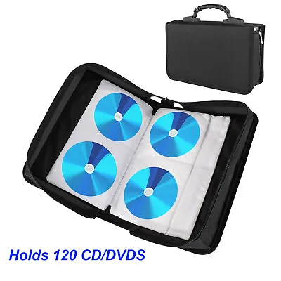 Portable 120x Disc CD VCD DVD Carry Bag Car Storage Holder Case Wallet Organizer • £7.29