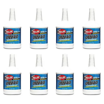 Red Line Oil 11104 Set Of 8 Full Synthetic Ester Formula 0W40 Motor Oil 1 Quart • $135.76