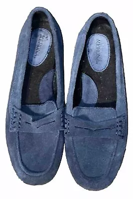 Merona | Dark Blue Suede Loafers | Women's Size 6.5 EUC • $19.95