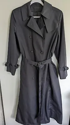 Vintage Dark Grey Double-breasted Belted Trenchcoat With Removable Winter Lining • $69