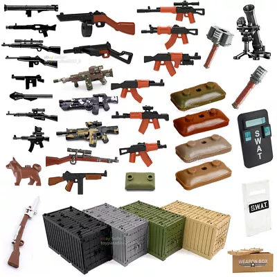 Military Weapon Gun Rifle Pistol Mortar Motorcycle Building Blocks Toy DIY Set • $13.90