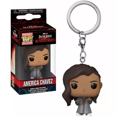 Funko POP! Keychain Marvel America Chavez Doctor Strange MoM Vinyl Keyring New • £7.95