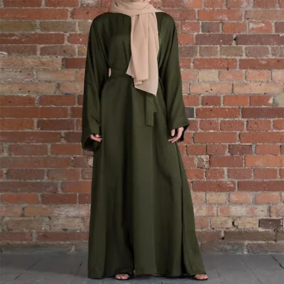 Women Abaya Jilbab Kaftan Muslim Dubai Abayas Ladies Maxi Dress Kimono Robe • £13.15
