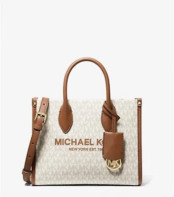 Michael Kors Small Crossbody Messenger Handbag Purse Shopper Bag Vanilla • $108.98