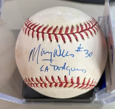 Maury Wills #30 L.A. Dodgers Signed Autographed Baseball PSA COA In Cube • $100