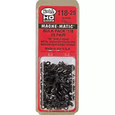 Kadee HO #118-25 Bulk Pack #118 'SF' Shelf Whisker Metal Coupler Without Draft G • $49.45