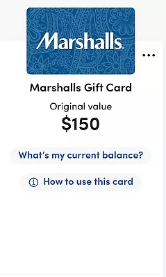 Marshalls E-gift Card - $150 • $140