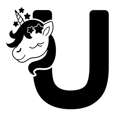 Unicorn Monogram Initial Letter U Font Vinyl Decal Sticker For Home Cup A2517 • $2.50