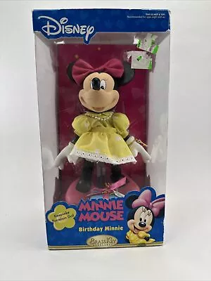 Walt Disney Birthday Minnie Mouse Brass Key Keepsake Porcelain Doll W Box New • $19.99