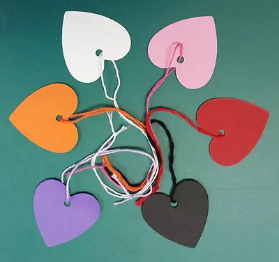 £4.50 • Buy Heart Shaped Kraft Strung String Tags Swing Price Ticket Jewellery Tie On Labels