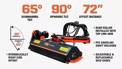 NEW TMG TFM060 60” Offset Ditch Bank 3 Point Flail Mowertractor Brush Cutter 90 • $3595