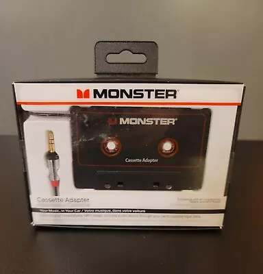 Monster Aux Cord Cassette Adapter 800  ICarPlay For Car Tape Deck Auxiliary NEW • $15