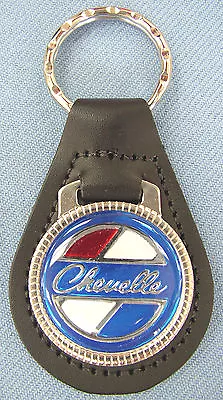 Vintage Blue Chevrolet CHEVELLE Black Leather #3282 Key Ring 1973 1974 1975  • $24.95