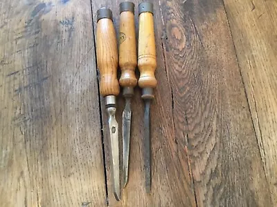 3 X Double Ferrule 1/4  Mortice Chisels Various Makers • £15