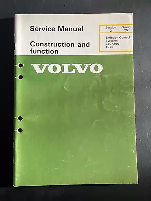 Volvo 240 260 Emission Control System Service Manual 1976-1983 1984 1985 1986 • $34.95