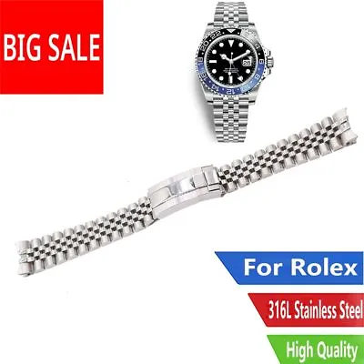 $25.58 • Buy 20mm Steel Watch Band Jubilee With Oyster Clasp For GMT Master II 116710BLNR