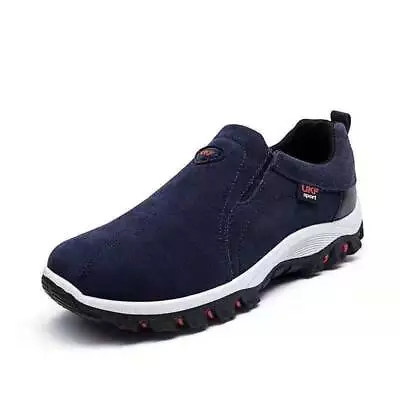 Mens Slip On Sport Shoes Outdoor Loafers Walking Sneakers Casual Hiking Trainers • £11.59