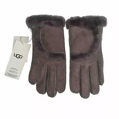 NWT $155 UGG Women's Exposed Sheepskin Seam Gloves Stormy Gray 20027 Size S • $85