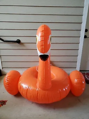 Rare Giant Vizzy Seltzer Orange Flamingo Pool Float Inflatable & Beach Ball *NEW • $126.46