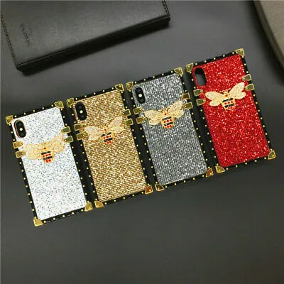 Square Crystal Glitter Bee Phone Case For Huawei Mate 30 Nova 8 P30 Pro Honor 20 • $5.34
