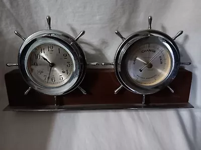 Vintage Unique Seth Thomas Maritime Ships Clock / Barometer Set Excellent Cond. • $249.99