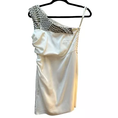 Shoshanna Lydia Ivory Beaded One Shoulder Formal Cocktail Dress Size 2 • $64