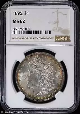 1896-P $1 Morgan Silver Dollar NGC MS 62 | Uncirculated UNC • $74.95