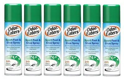 6 X Odor-Eaters Sport Foot Shoe Spray Extra Strength 150ml • £31.99