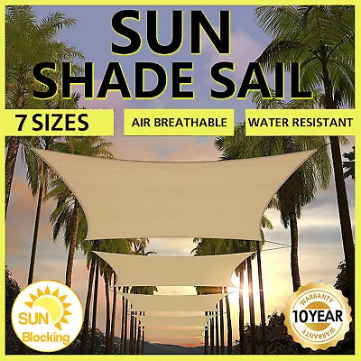 Extra Heavy Duty Shade Sail Shade Cloth Grey Gray Sun Triangle Square Rectangle • $39.99