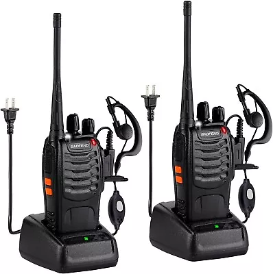 Long Range Walkie Talkie 2 Set 50 Mile Two Way Radio Charge Headset Waterproof • $27.80