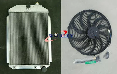 4 Rows Aluminum Radiator & Fan For CHEVY HOT / STREET ROD CAR 1937 350 V8 ENGINE • $779