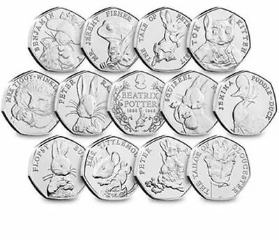 Beatrix Potter 50p Coins Fisher Kitten PuddleDuck Peter Rabbit Tittlemouse • £2.49