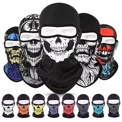 $5.99 • Buy Balaclava Ghost Printed Tactical Skull Full Face Mask UV Protection Ski Sun Hood