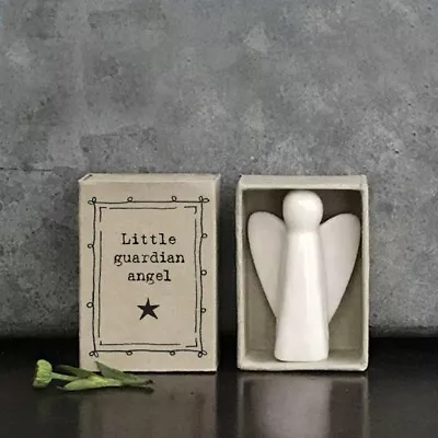 Porcelain Angel Matchbox Gift - White Little Guardian Angel - East Of India • £5.49