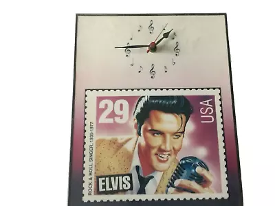 Elvis Rock And Roll Singer 1935-1977 Postage Stamp Wall Clock - Works • $9.99