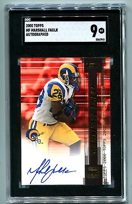 2000 Topps Marshall Faulk Certified AUTO Issue #MF SGC 9 MINT HOF • $75