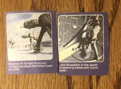 Vintage Dixie Cup Story Cards Star Wars Empire Strikes Back  1981 2 Cards! • $15